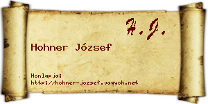 Hohner József névjegykártya