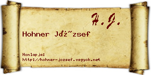 Hohner József névjegykártya